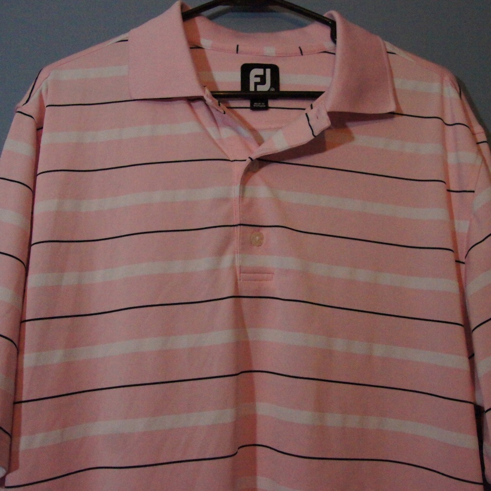 Pink Striped FootJoy Golf Polo
